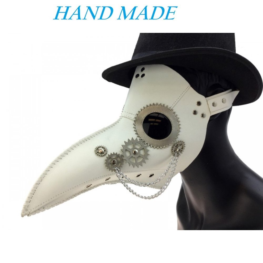 Steampunk Plague Doctor Bird Costume Mask White